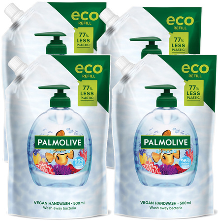 PALMOLIVE Aquarium Wegańskie Mydło do Mycia Rąk w Płynie 4x500ml Eko Zapas