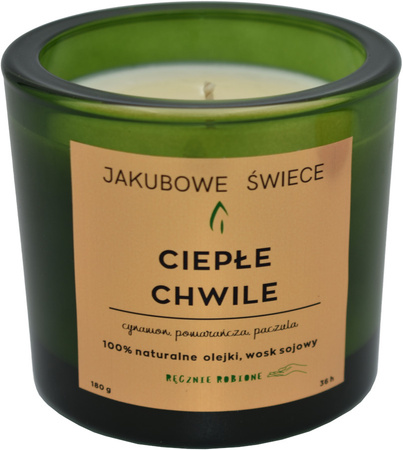 JAKUBOWE ŚWIECE Ciepłe Chwile Zapachowa Świeca Sojowa z Naturalnymi Olejkami 180g