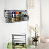 Półka ścienna na przyprawy metalowa czarna loft 39,5x6,5x14cm