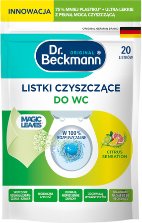 Dr. Beckmann MAGIC LEAVES Listki do Czyszczenia WC - Kamień i Brud BIO x20