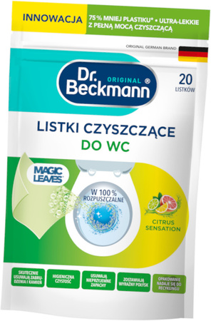 Dr. Beckmann MAGIC LEAVES Listki do Czyszczenia WC - Kamień i Brud BIO x20