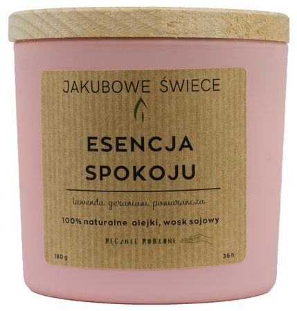 JAKUBOWE ŚWIECE Esencja Spokoju Zapachowa Świeca Sojowa z Naturalnymi Olejkami 180g