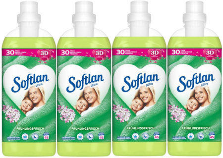 Softlan 3D Ultra Koncentrat Wiosna Zielony Płyn do Płukania Tkanin 45p DE x4