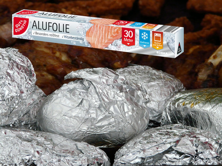 Folia Aluminiowa GUT & GUNSTIG do Pieczenia Grillowania Mrożenia MOCNA 30 m