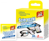 JAN Niezbędny Chusteczki Ściereczki do Czyszczenia Okularów 32 szt