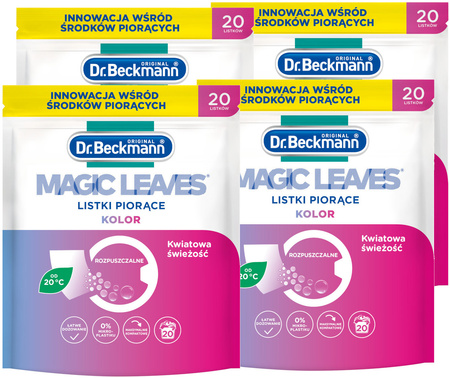 Dr. Beckmann MAGIC LEAVES Chusteczki Listki Piorące do Prania Kolor 80 prań