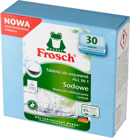 FROSCH Ekologiczne Tabletki do Zmywarki ALLin1 Sodowe Ecolabel Niemieckie 5x30szt