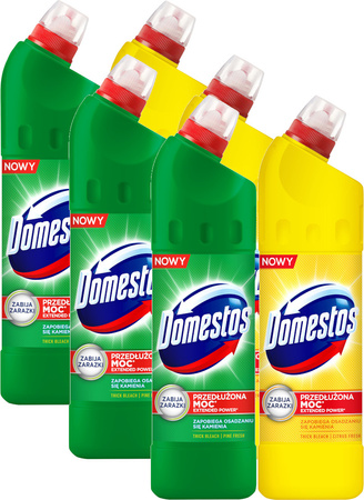 DOMESTOS Extended Power Płyn do WC MIX Fresh 6x750ml