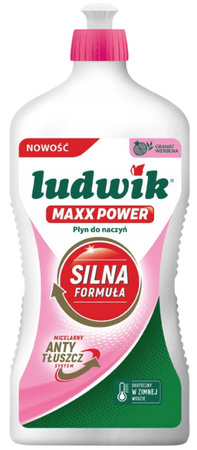 Ludwik MAXX POWER Płyn do Mycia Naczyń Silna Formuła na Tłuszcz Granat 725g