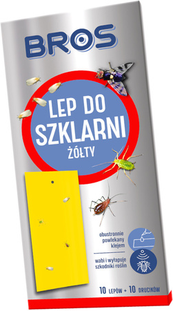 BROS Żółty Lep na Mszyce i Szkodniki - Wodoodporny do Szklarni i Ogrodu x10