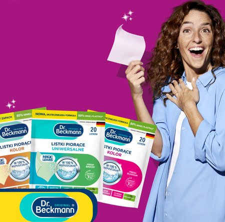 Dr. Beckmann MAGIC LEAVES Chusteczki Listki Piorące do Prania Kolor 80 prań