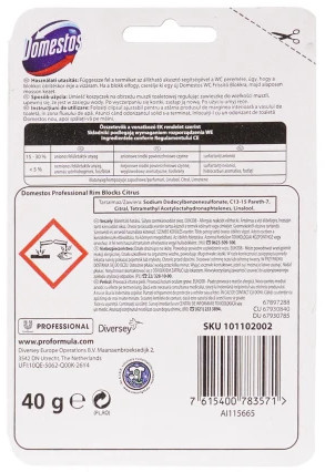 DOMESTOS Zawieszka Kostka 3 w 1 do WC na Kamień Wymienny Wkład Cytrynowa x6