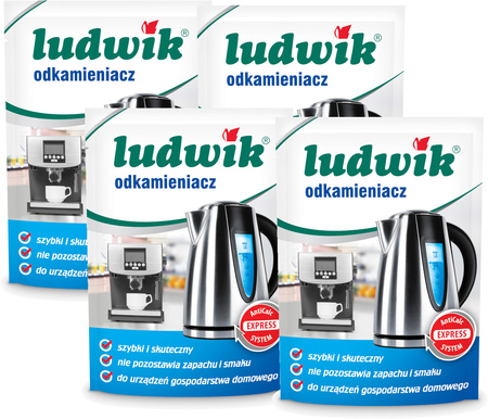 LUDWIK Odkamieniacz AntiCalc Ekspres Czajnik 20g x4