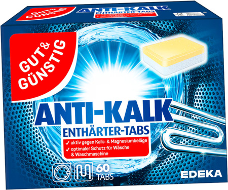 Gut & Gunstig Tabletki Odkamieniacz do Pralki (z Praniem) na Kamień 60 szt
