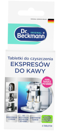 Dr. Beckmann Czyścik Tabletki do Czyszczenia Ekspresów do Kawy 6 x 1,6g