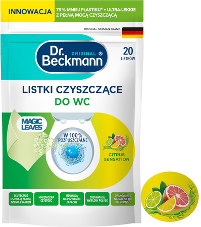 Dr. Beckmann MAGIC LEAVES Listki do Czyszczenia WC - Kamień i Brud BIO x20