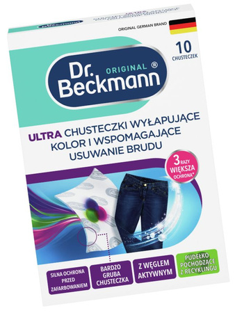 Dr. Beckmann Ultra Chusteczki Wyłapujące Kolor i Wspomagające Usuwanie Brudu 10 sztuk
