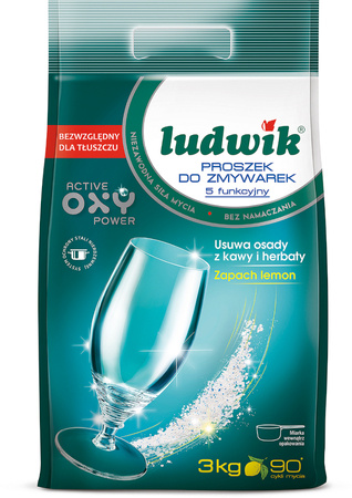 LUDWIK Proszek do Zmywarki Active Oxy Power 5-Funkcyjny 3kg 90 Zmywań