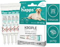 HAPPS HERBAL – KROPLE NA PCHŁY I KLESZCZE DLA DUŻYCH PSÓW 20-40kg x 4 szt