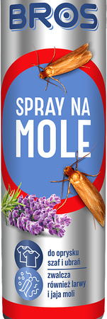 BROS Aerozol Lawendowy Spray Skuteczny na Mole Odzieżowe Larwy i Jaja 150ml