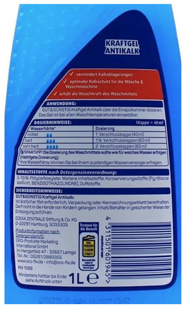 Gut&Gunstig Odkamieniacz do Pralek w Żelu Antikalk Żel na Kamień 1l