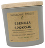 JAKUBOWE ŚWIECE Esencja Spokoju Zapachowa Świeca Sojowa z Naturalnymi Olejkami 180g Ręcznie Robiona z Pokrywką