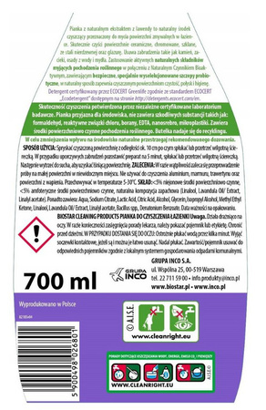 BIOstar Ekologiczna pianka spray do czyszczenia łazienki z lawendą 700 ml