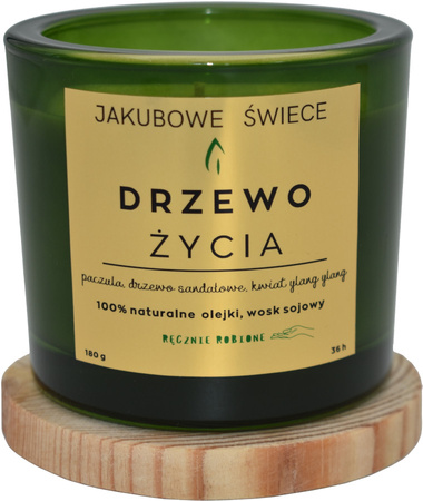 JAKUBOWE ŚWIECE - DRZEWO ŻYCIA  Świeca Sojowa Zapachowa z Naturalnymi Olejkami 180g