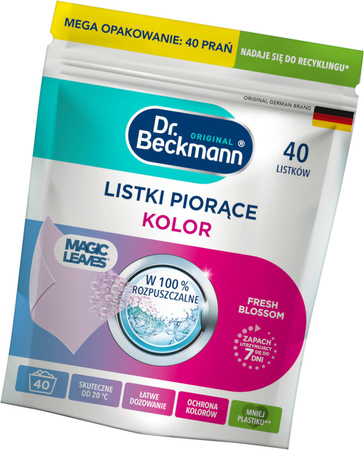 Dr. Beckmann MAGIC LEAVES Chusteczki Listki Piorące do Prania Kolor 160 prań