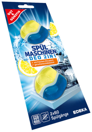 Gut&Gunstig Zawieszka Odświeżacz Zapach do Zmywarek Cytrynowa 2x60 Myć