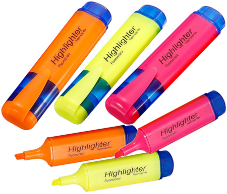 Marker Zakreślacz w Różnych Kolorach Szeroka Końcówka, Zestaw 3 Pisaki