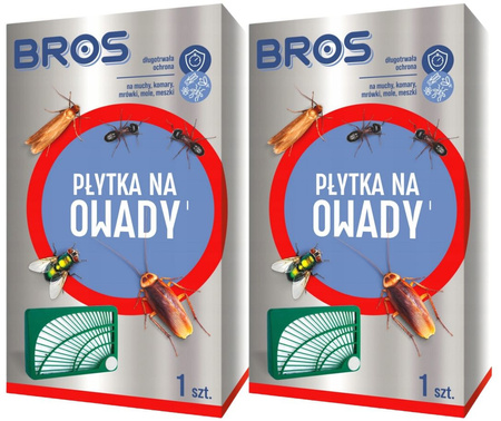 BROS Płytka Pułapka na Owady Latające i Biegające Odstraszacz Insektów x 2