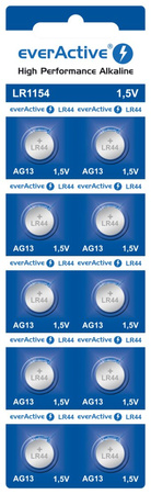 Bateria everActive Alkaline AG13 G13 LR44 LR1154 A76 V13GA Mocne 10 szt.