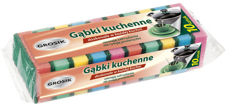 GROSIK Gąbka Myjka Kuchenna Dwustronna 5x10szt