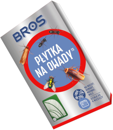 BROS Płytka Pułapka na Owady Latające i Biegające Odstraszacz Insektów do 4 mcy x5