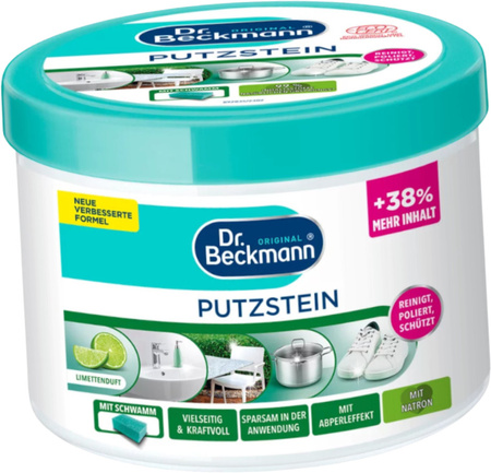 DR. BECKMANN UNIWERSALNA PASTA DO CZYSZCZENIA ODPLAMIACZ Z GĄBKĄ 550g