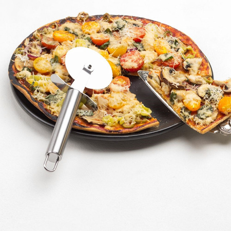 Nóż okrągły radełko do krojenia pizzy stalowy krajalnica krajacz 20,5 cm