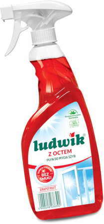LUDWIK Płyn do Mycia Szyb i Glazury z Octem Grapefruit BIO 600ml x5