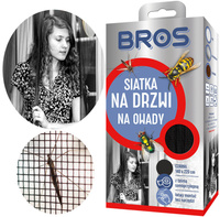 Siatka na Owady Przeciw Owadom Moskitiera na Drzwi 140x220cm Czarna + Taśma