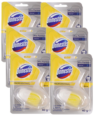 DOMESTOS Zawieszka Kostka 3 w 1 do WC na Kamień Wymienny Wkład Cytrynowa x6