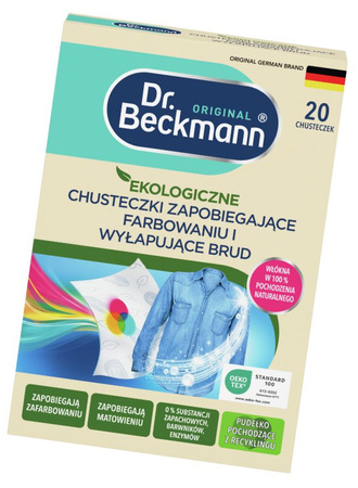 Dr. Beckmann Ekologiczne Chusteczki Wyłapujące Kolor Usuwające Brud 20 szt