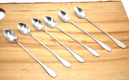 Łyżeczki Deserowe Długie, do Latte, Drinków, Deserów – Zestaw 6 sztuk 19 cm