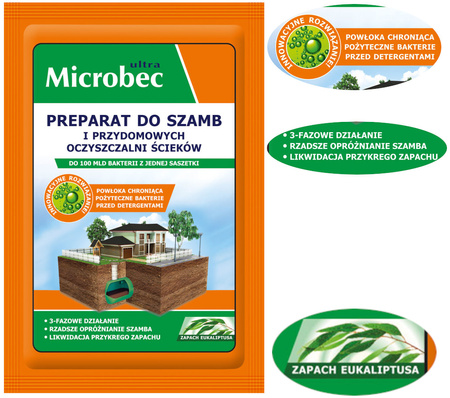 Microbec ULTRA Ekologiczny Preparat do Szamb Oczyszczalni Biodegradacja 25g