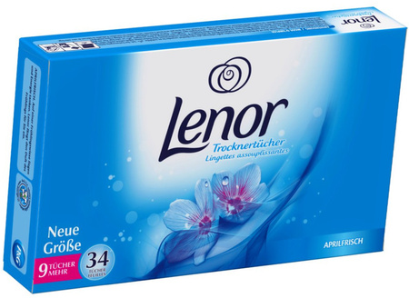 LENOR Chusteczki Zapachowe do Suszarki i Prania DE 4x34szt