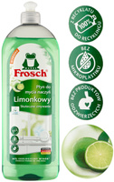 FROSCH Ekologiczny Limonkowy Płyn do Mycia Naczyń z Ecolabel Wydajny 750ml