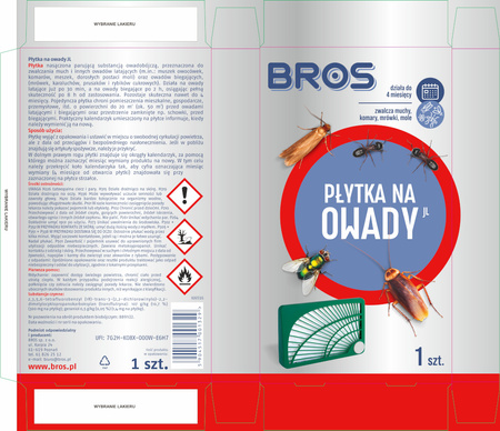 BROS Płytka Pułapka na Owady Latające i Biegające Odstraszacz Insektów do 4 mcy x5