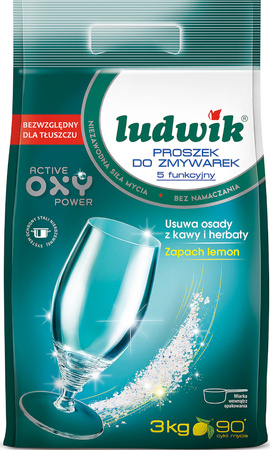 LUDWIK Proszek do Zmywarki Active Oxy Power 5-Funkcyjny 3kg 90 Zmywań