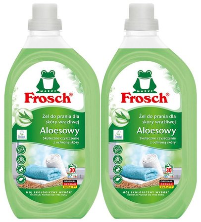2x Frosch Aloesowy Żel do Prania Tkanin Płyn do Koloru i Bieli 1,5l 30 prań