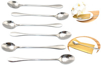 Łyżeczki Deserowe Długie, do Latte, Drinków, Deserów – Zestaw 6 sztuk 19 cm