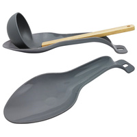 Szara podstawka kuchenna pod łyżkę stojak na chochlę łopatkę